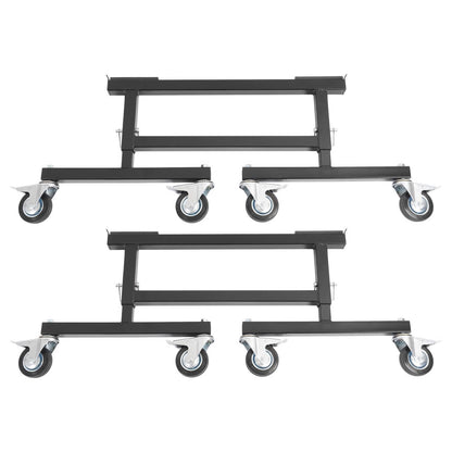 Solid Spare 2PCS 16-20in Adjustable Chassis Stand Sprint Midget Car Locking Casters Black