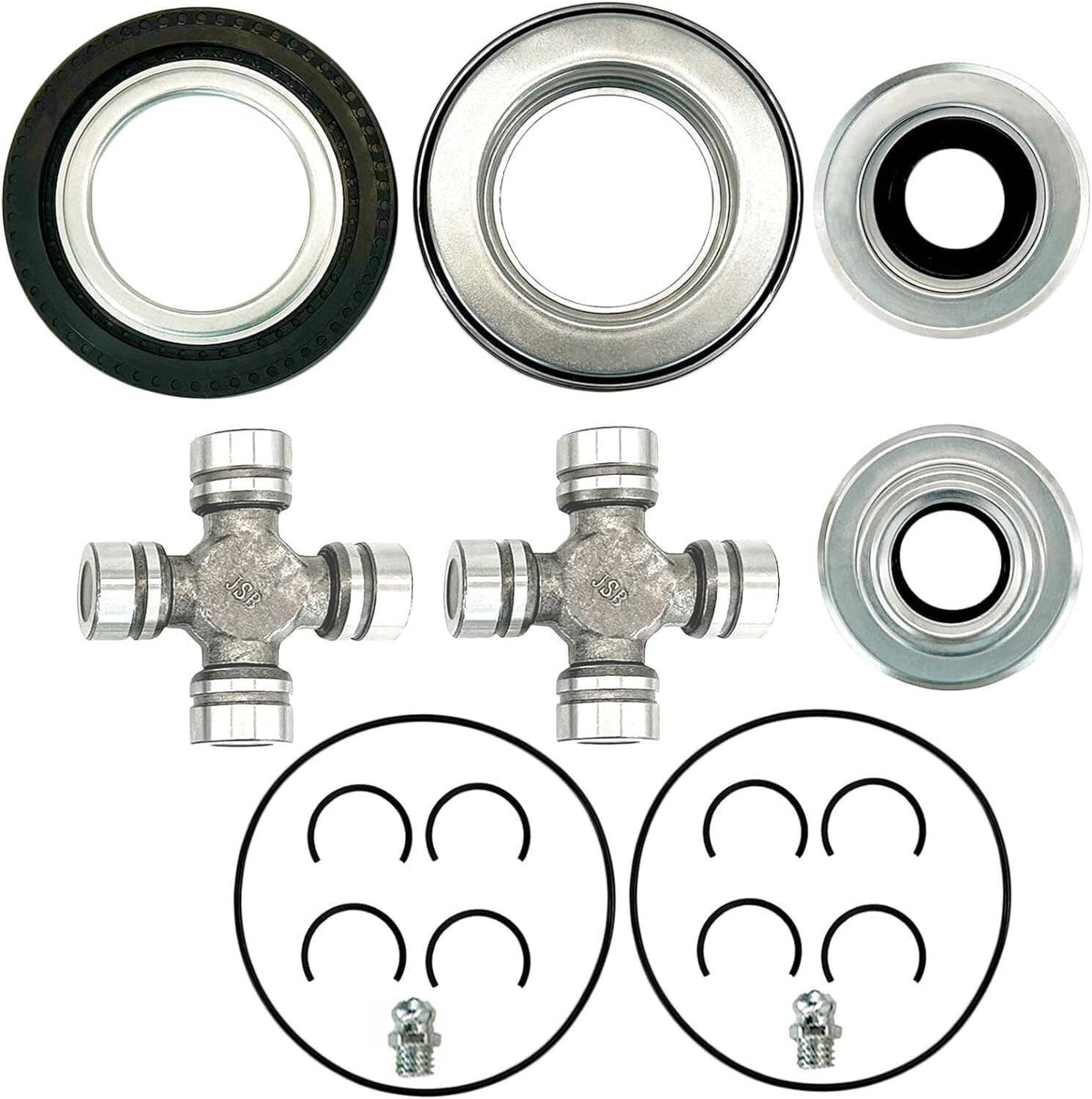 Solidspare Front Axle Seal & Greaseable U Joint Kit for 2005-2014 Ford F250 F350 Super Duty