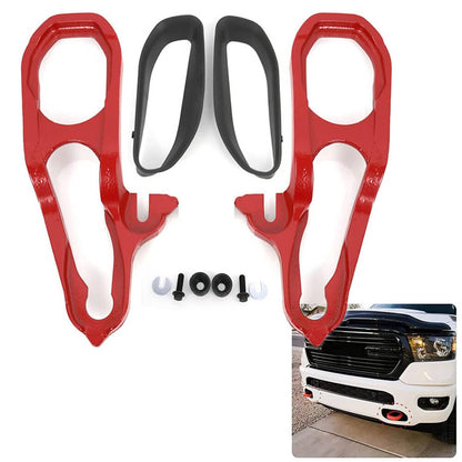 Solidspare Heavy Duty Front LH & RH Tow Hooks w/ Hardware For Dodge 2019 -2022 Ram 1500 DT