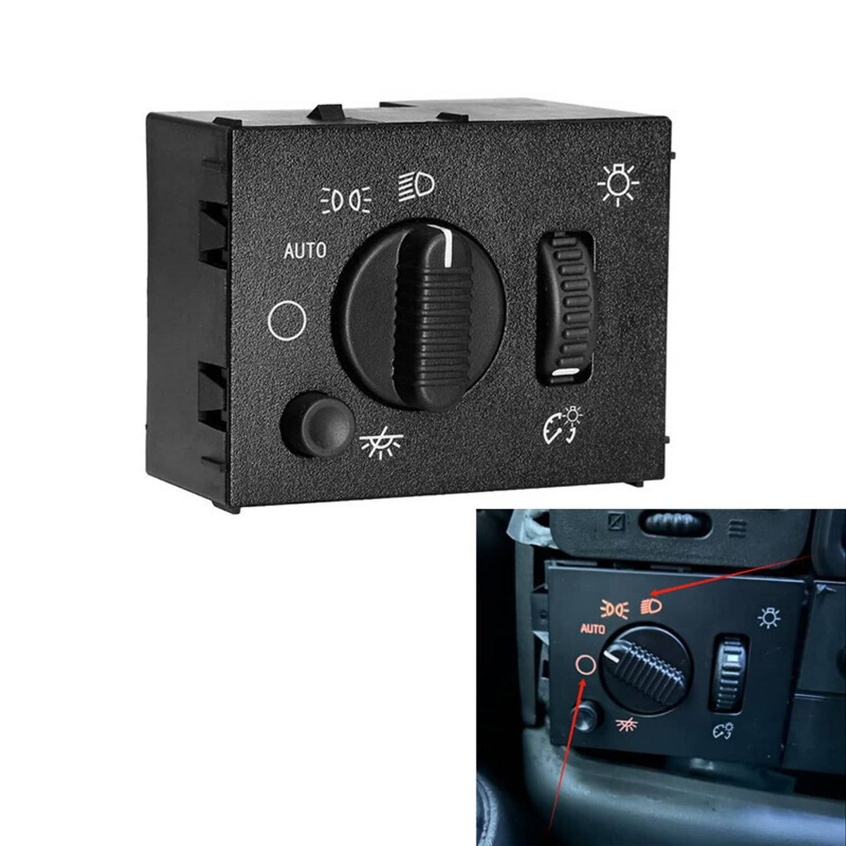 Solidspare LED Headlight Switch For 03-06 Chevy Silverado Suburban Tahoe Sierra Black