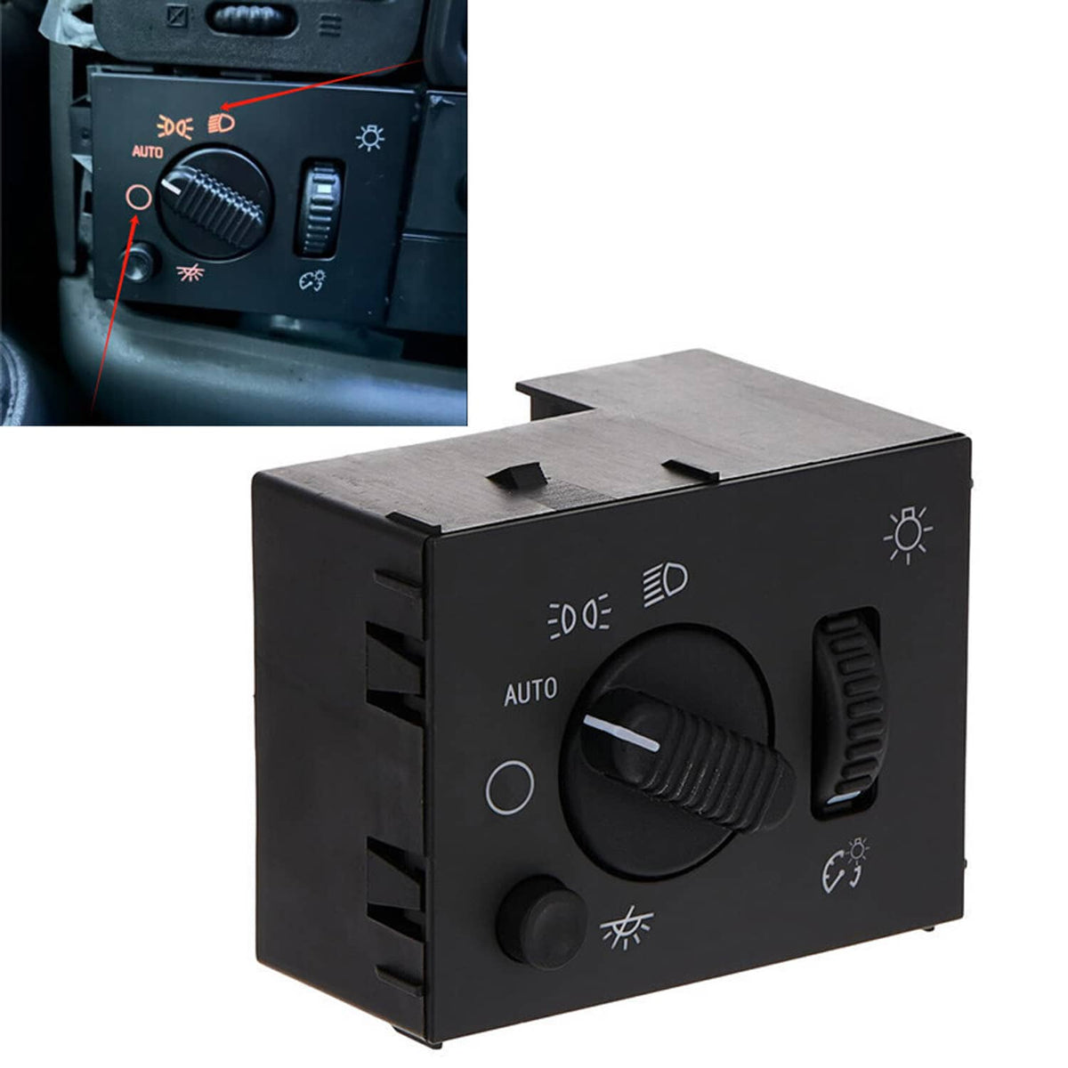 Solidspare LED Headlight Switch For 03-06 Chevy Silverado Suburban Tahoe Sierra Black