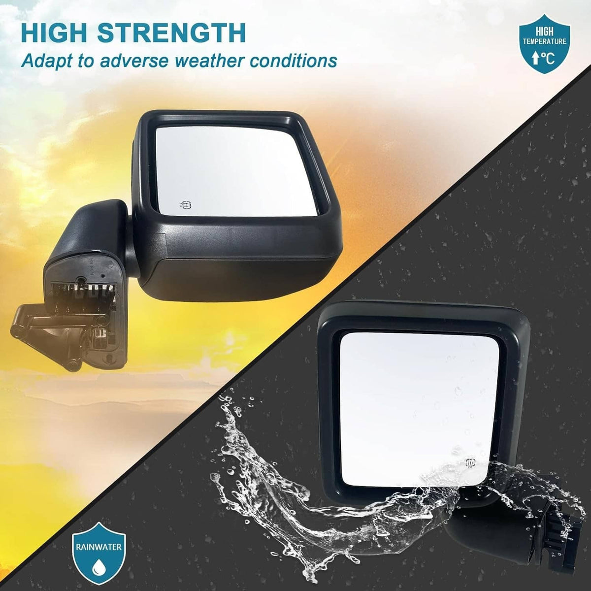 Solidspare Left Driver Side Power Heated Mirror Rear For 2018-2024 Jeep Wrangler Gladiator