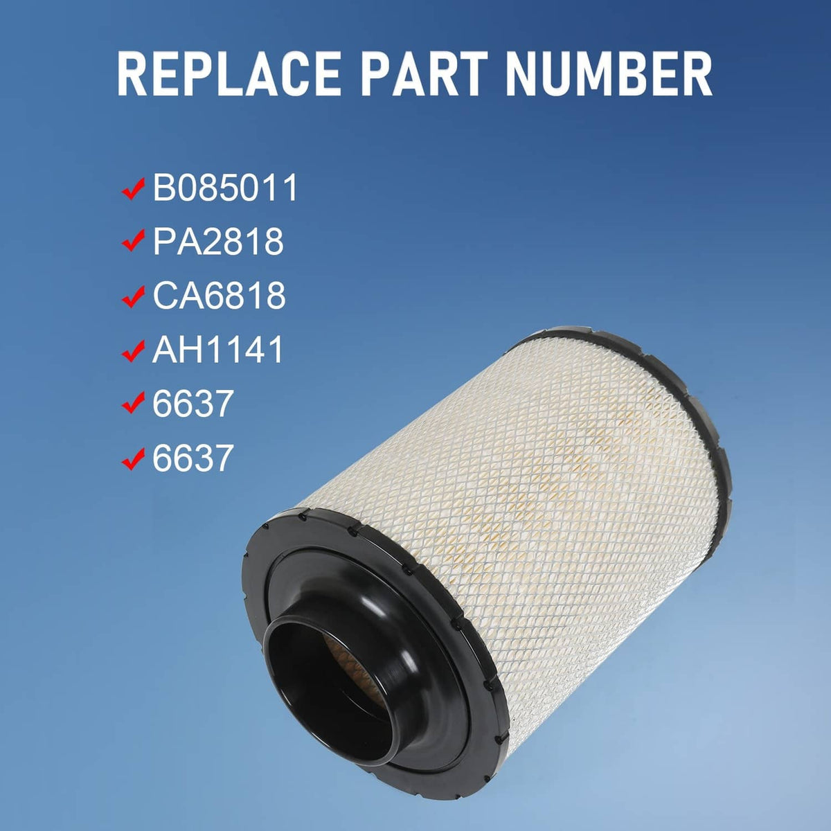 Solidspare Air Filter For Wix 46637 6637 Cummins 3912020,B085011,AH1141,CA6818,PA2818