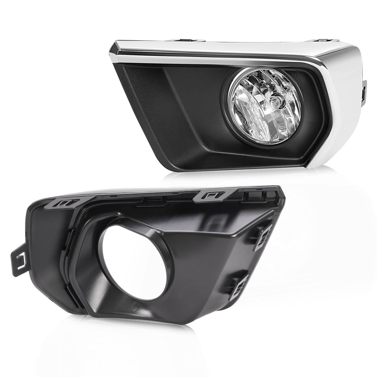 Solid Spare For Chevrolet Colorado 2021-2022 Clear Fog Lights w/ Chrome Bezel Wires Switch