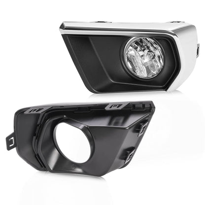 Solid Spare For Chevrolet Colorado 2021-2022 Clear Fog Lights w/ Chrome Bezel Wires Switch