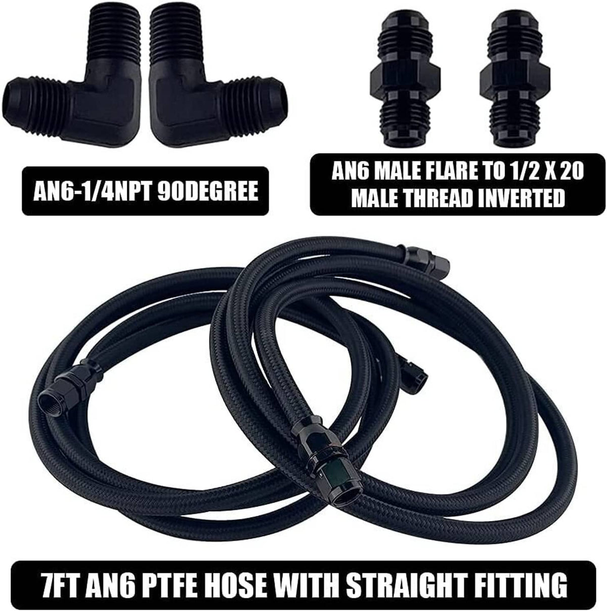 Solidspare For GM 4L60E 4L65E TH350 TH400 Automatic Transmission Cooler 6AN Hose Line Kit