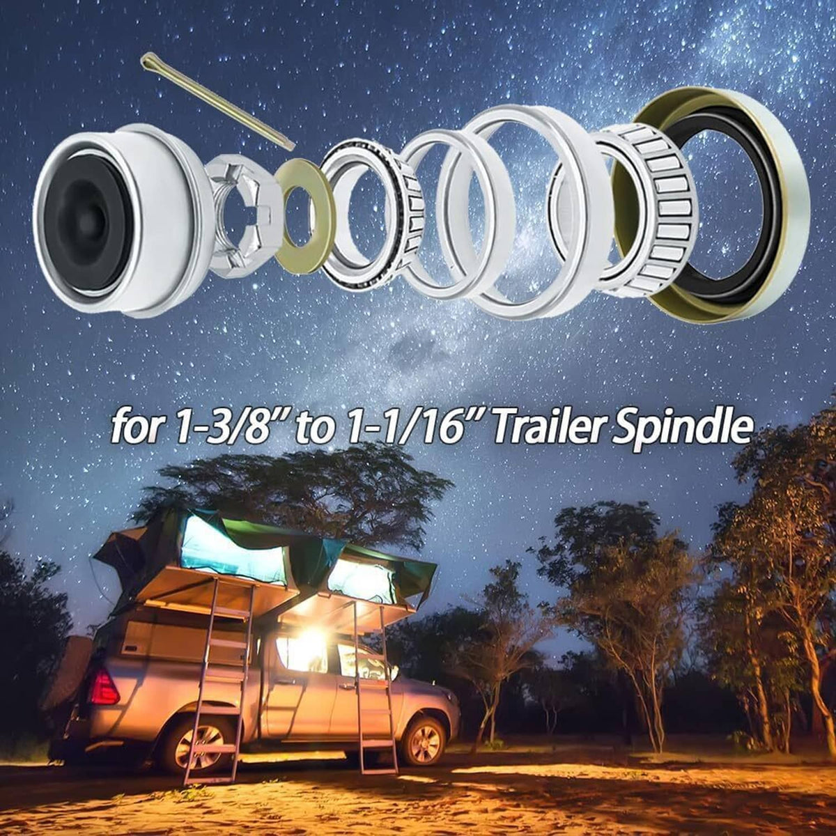 Solidspare 3500LB 1-1/16'' to 1-3/8" Boat Trailer Wheel Axle Bearing Seal Kit L68149 L44649