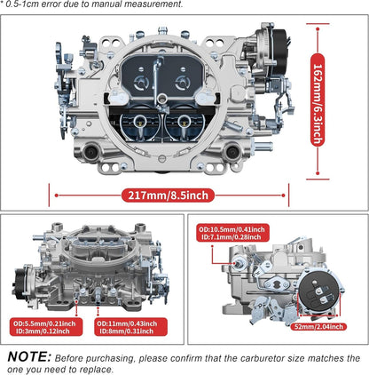 Solidspare 4 Barrel Carburetor Replace for Edelbrock 1403 Performer Electric Choke 500 CFM