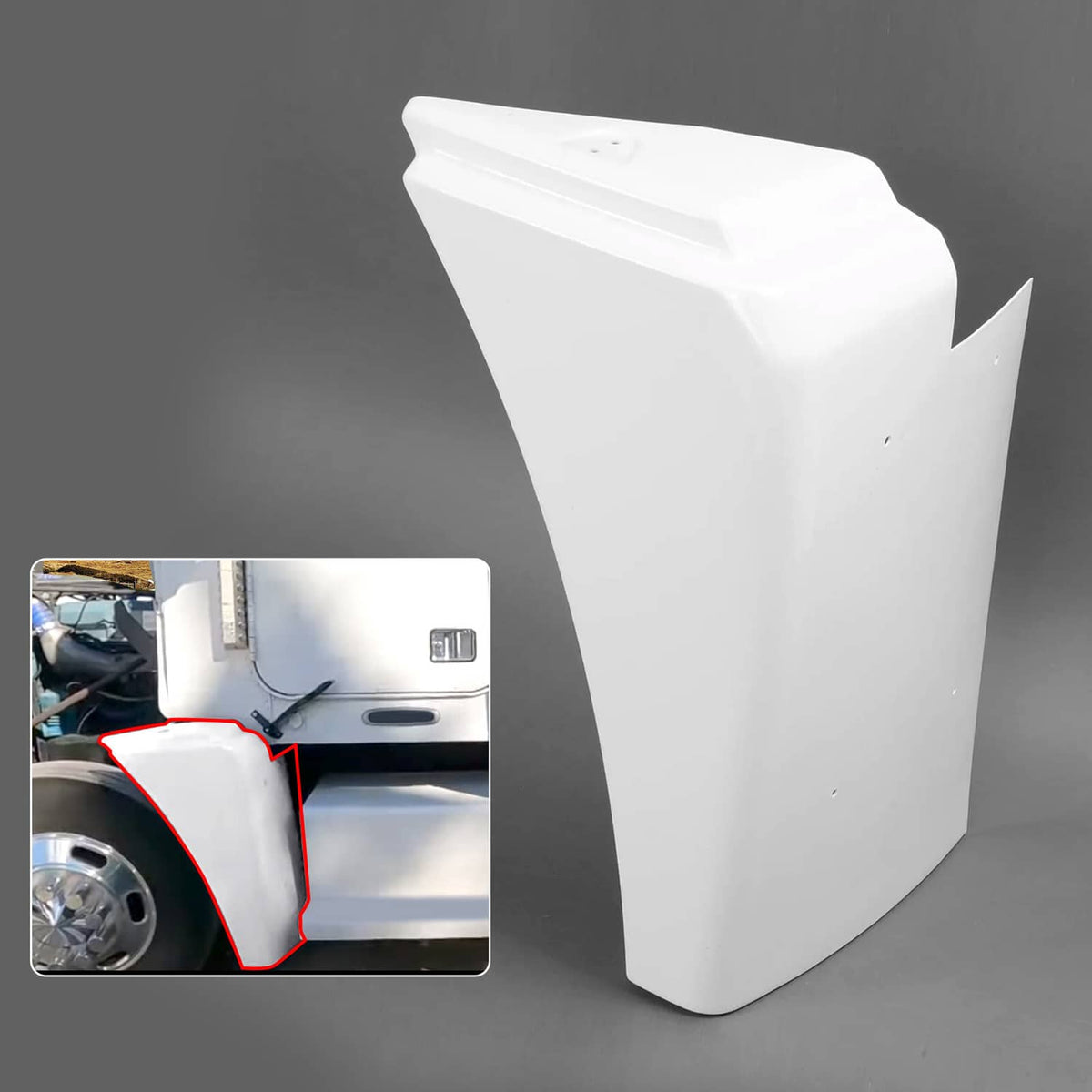 Solid Spare Fender Extension Driver Left Side For Freightliner FLD120 1989-2009 23-37670-000
