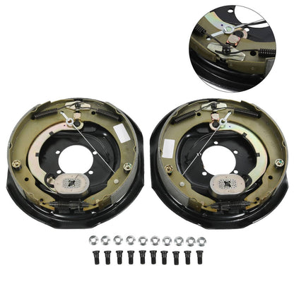Solidspare Pair Electric Trailer Brake 12" x 2" Self-Adjusting Assembly For 7000 lbs Axle-