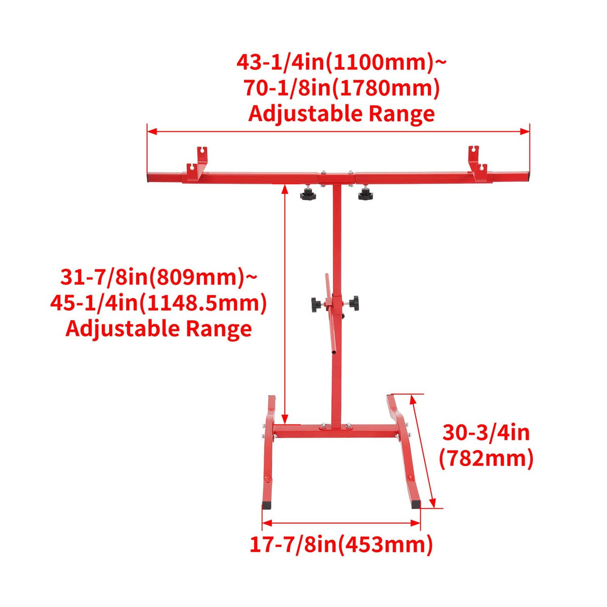 Solid Spare Adjustable T-Bar Spray Painting Stand for Bumpers Fenders Auto Body Repair Tool