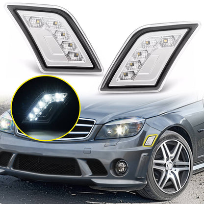 Solid Spare LED Bumper Side Marker Lights For Mercedes-Benz C300/C350/C63 AMG 4-Door 08-11