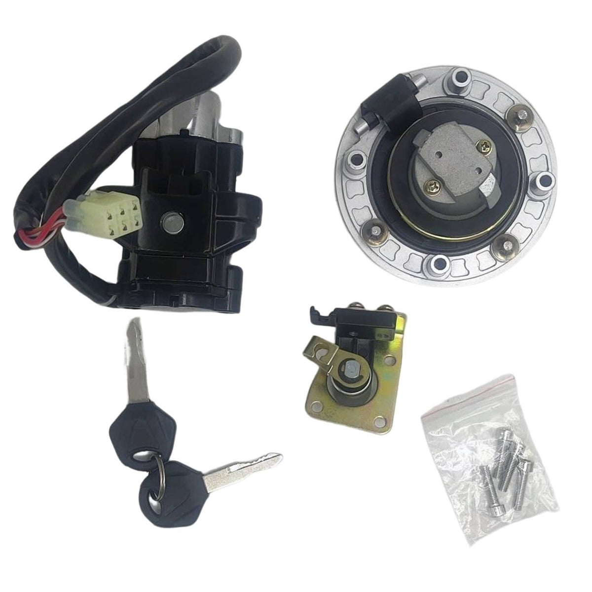 Solidspare Ignition Switch Fuel Gas Cap Seat Lock Key for GSXR600 2001-2003