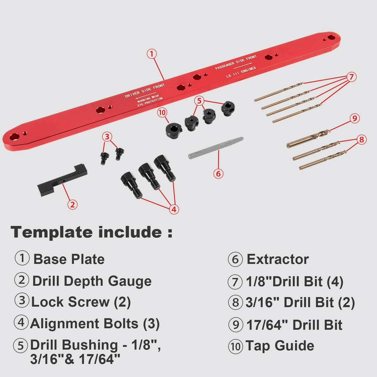 Solidspare 71400 Manifold Drill Template for GM /Chevy LSIII 4.8L, 5.3L & 6.0L Motors 99-07