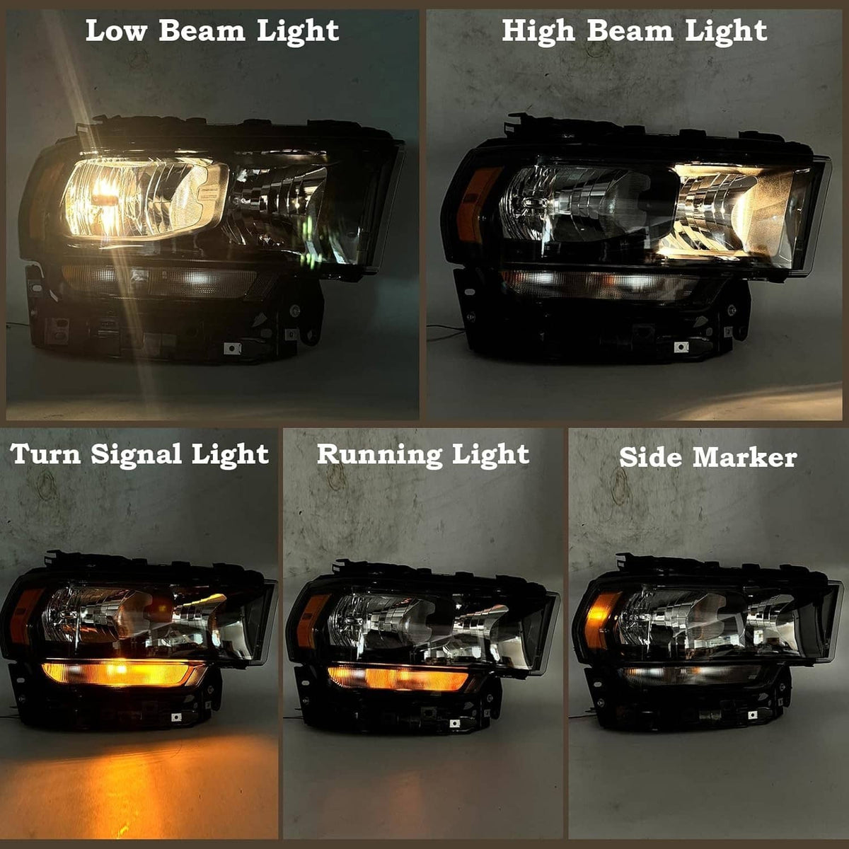 Solidspare For 2019-2024 Ram 2500 3500 Halogen Chrome Headlight Assy Right Passenger Side