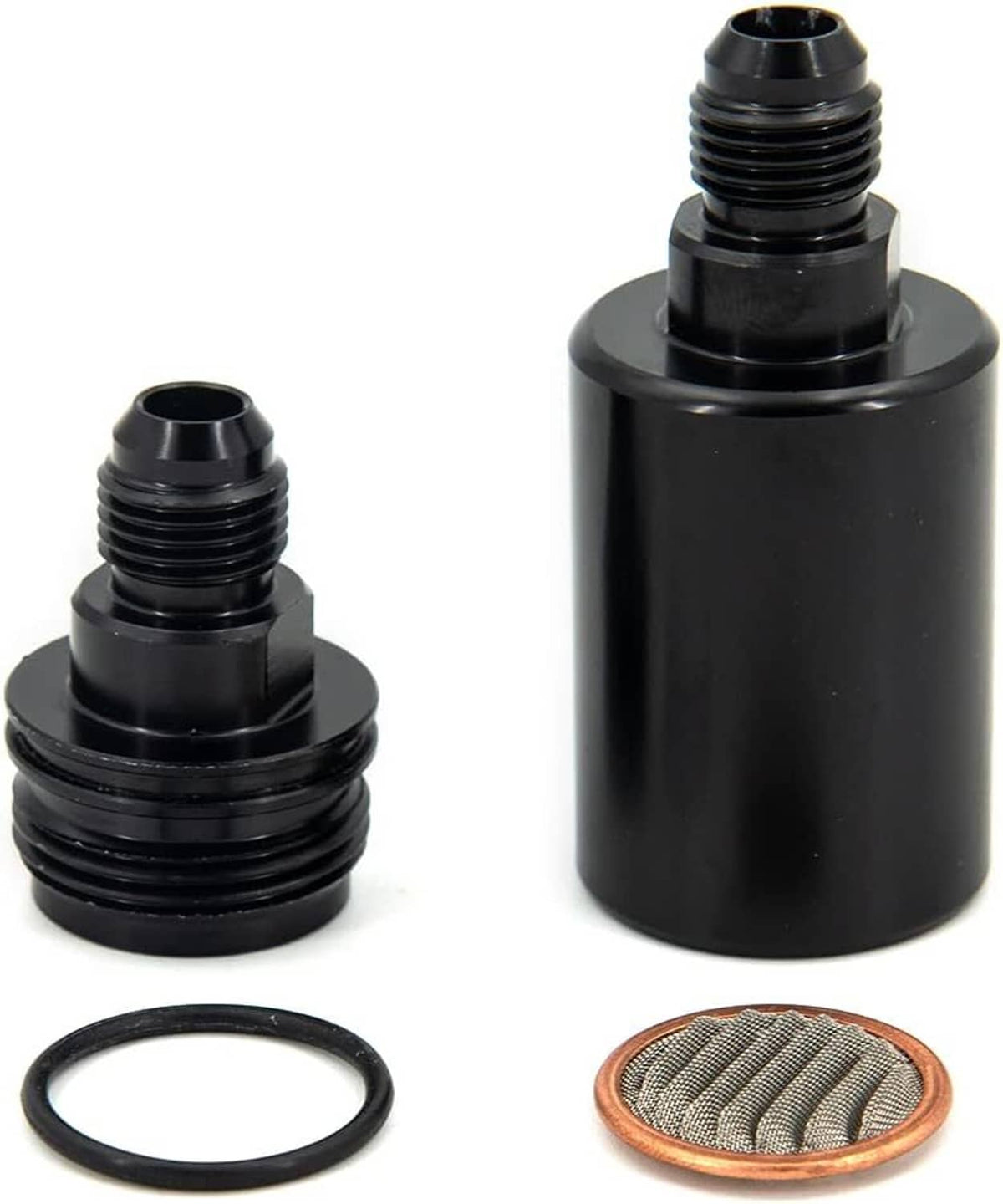 Solidspare Universal -6AN Inline Fuel Filter High Flow 100 Micron Cleanable AN6 6AN Black