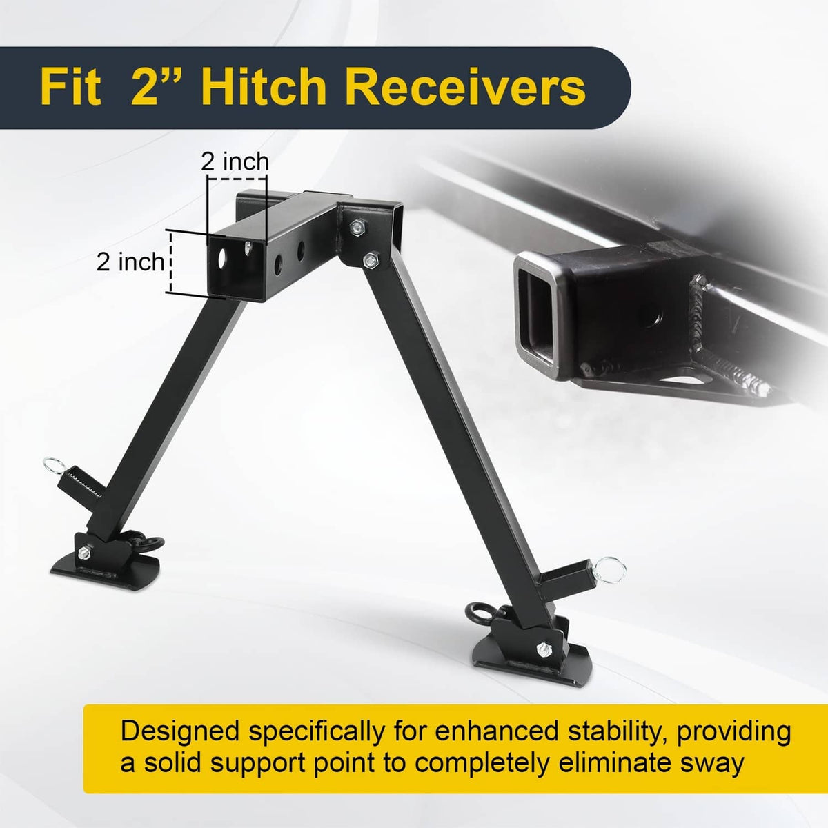Solidspare Hitch Mount Stabilizer For 2" Hitch RV Trailer Motorhomes Truck 5th Wheel