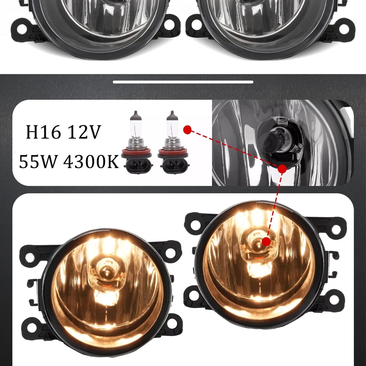 Pair For Ford Explorer 2011-2015 Clear Lens Fog Lights Bumper Lamps 2Pcs New