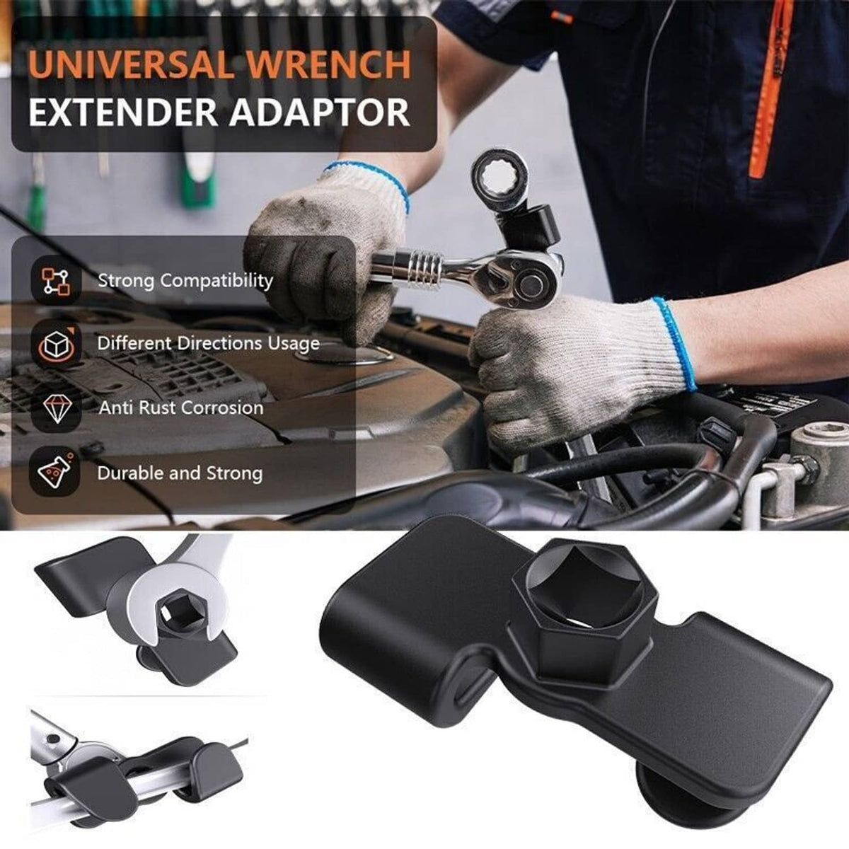 Solidspare For 1/2 Inch Drive Wrench Extend More Leverage Universal Wrench Extender Adapto
