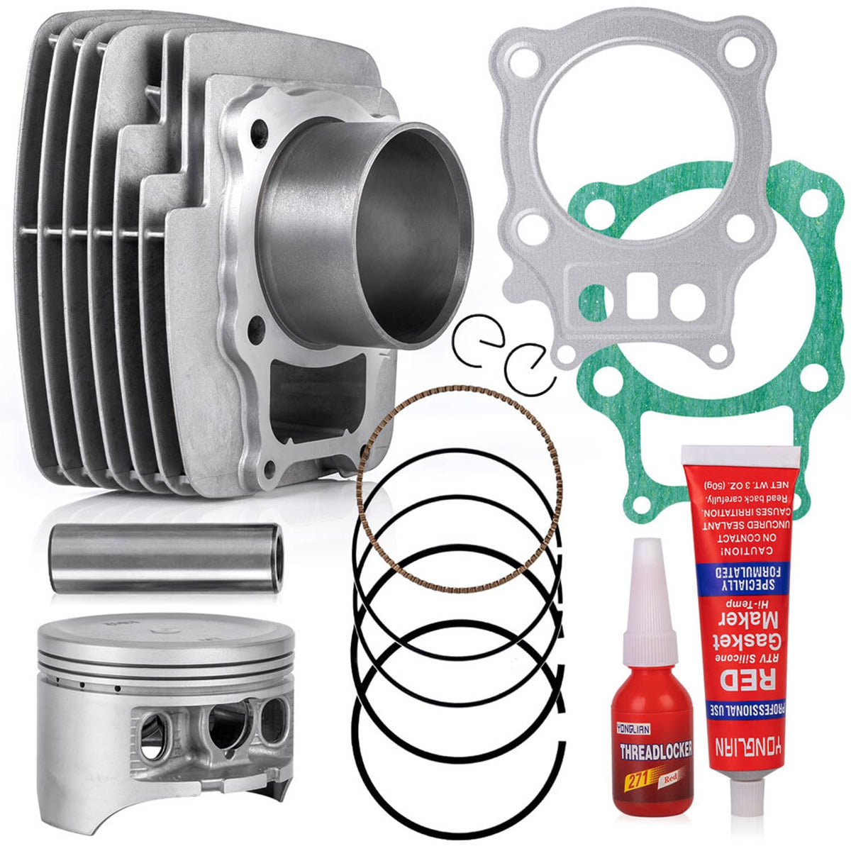 Solidspare Cylinder Piston Gasket Top End Rebuild Kit For 2000 - 2006 Honda Rancher TRX350