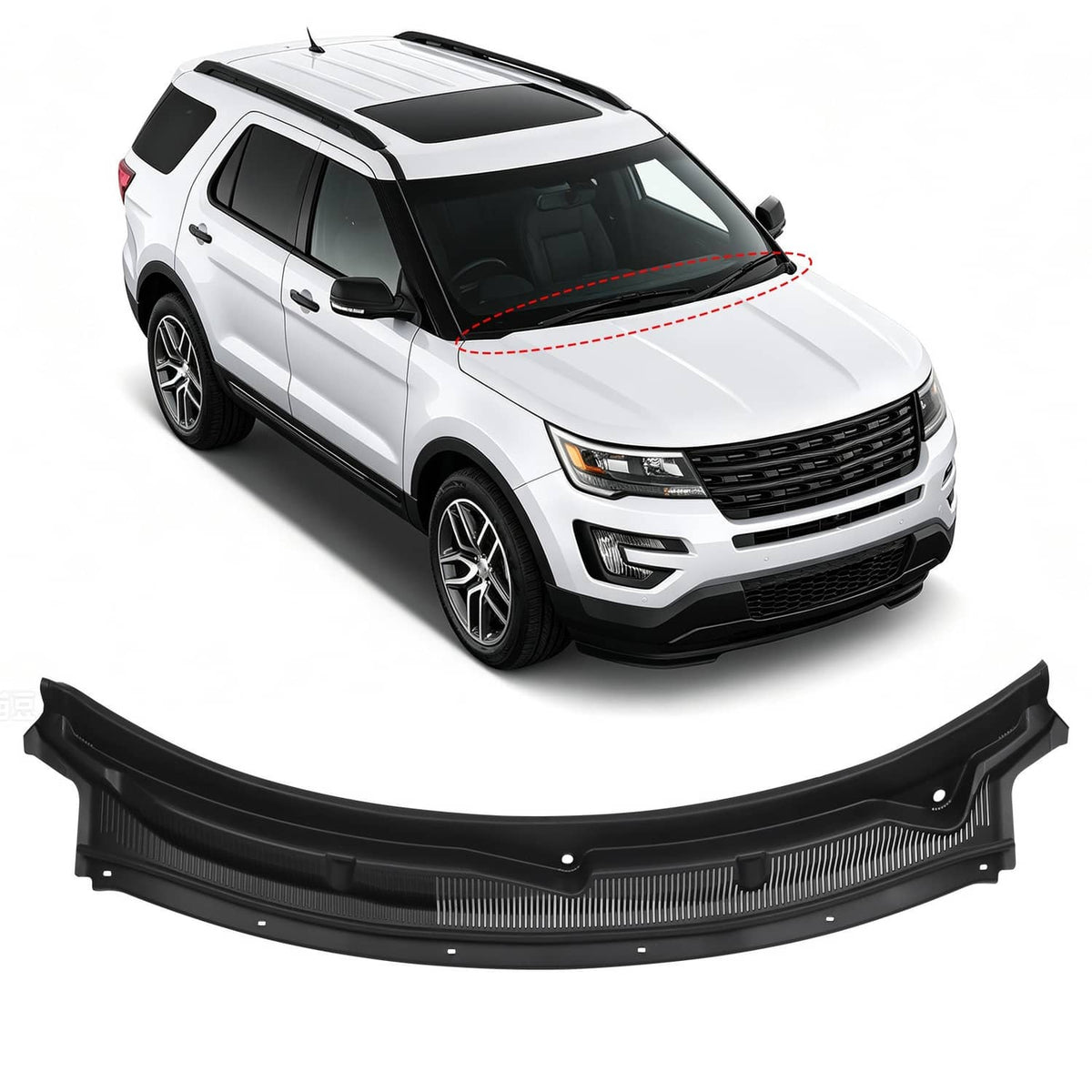 Solidspare Windshield Cowl Grille Wiper Panel Top for Ford Explorer 2011-2019 BB5Z78022A68A
