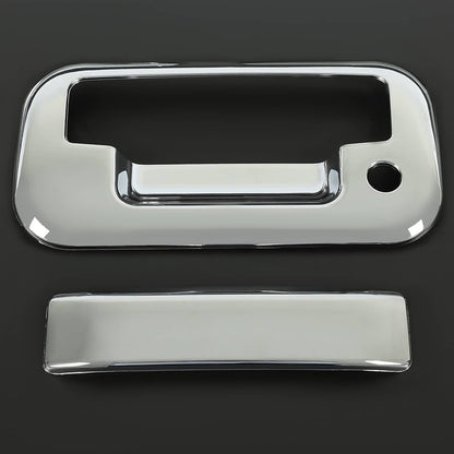 Solid Spare For Ford F-150 F150 4 Door 2004-14 Chrome Outside Tailgate Handle Cover Overlay