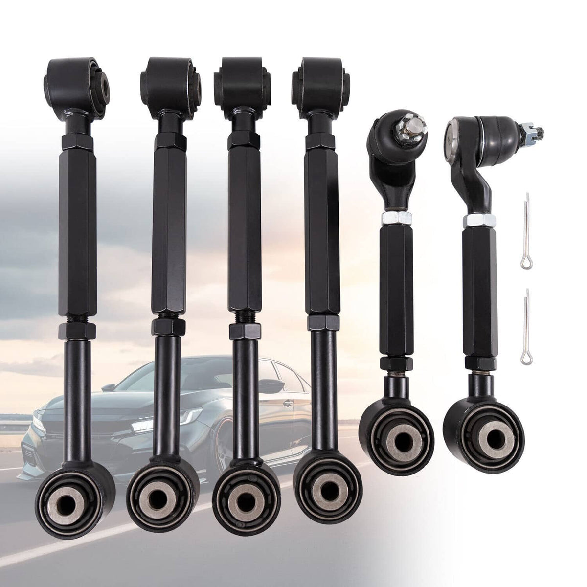 Solidspare 6pcs Rear Upper & Lower Control Toe Camber Arms For 2004-2008 Acura TSX 04-08
