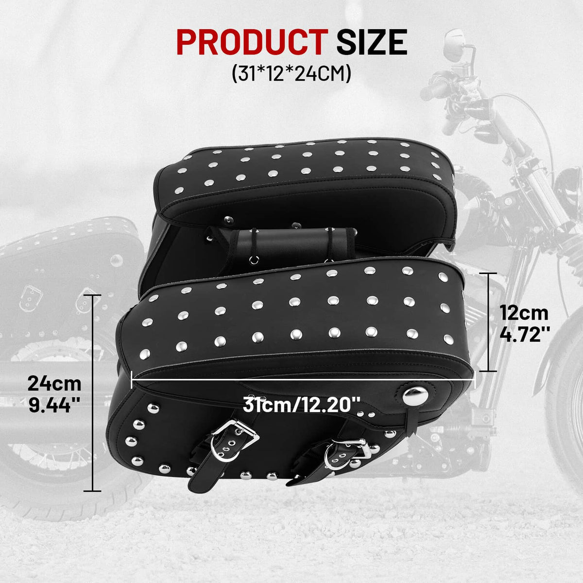 Solidspare Universal Motorcycle Saddle Panniers Tool Pouch Side Bag For Harley Honda Suzuki