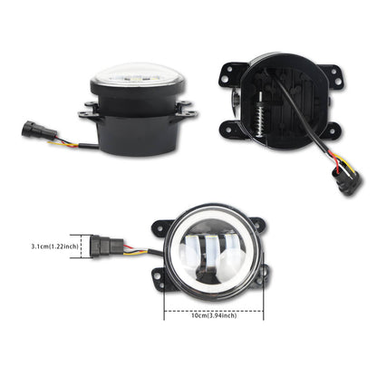 Solidspare 7" LED Headlights Fog Lights Turn Tail Lamp Combo For 07-18 Jeep Wrangler JK