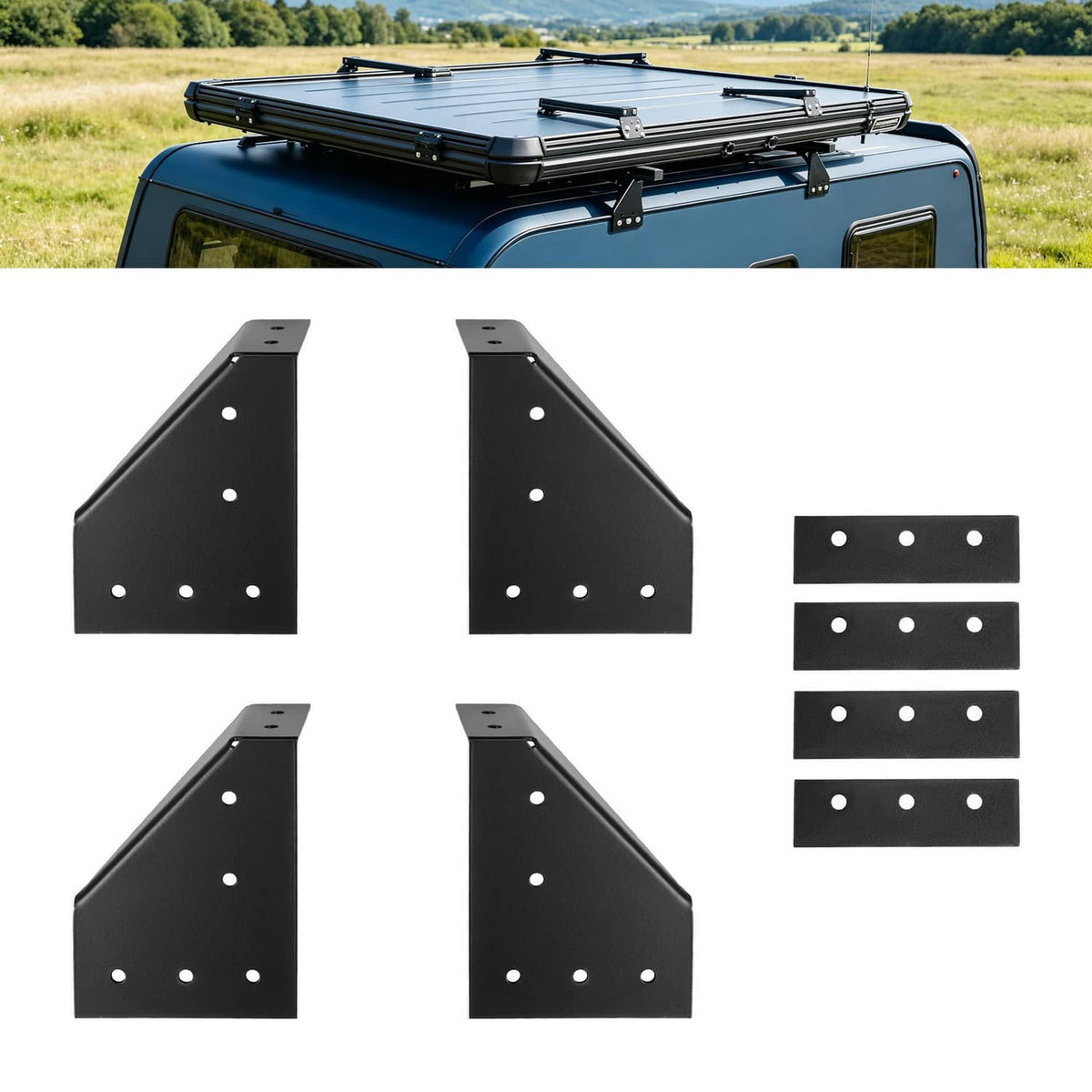 Solidspare Universal Roof Rack Bracket Side Mount Trailer For Rustic RV Teardrop Campers