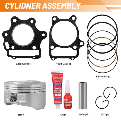 Solidspare 80mm Cylinder Piston Ring Gasket Kit ATV for Honda Sportrax TRX300EX 1993-2008