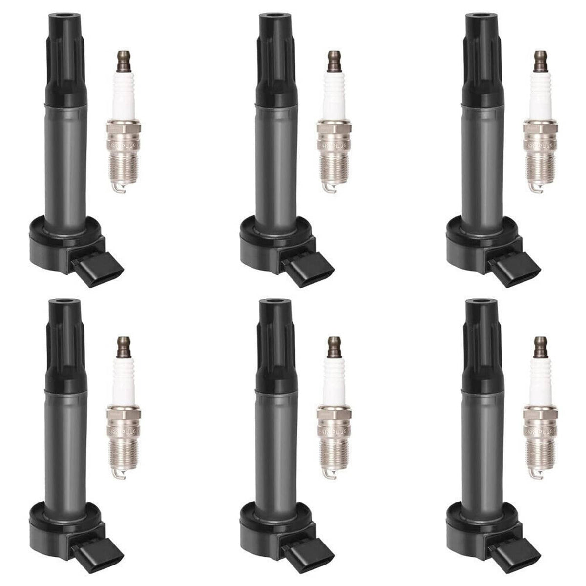 Solidspare New 6Pcs Ignition Coil Set + 6pcs Platinum TT Spark Plug For Toyota Lexus Camry