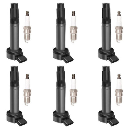 Solidspare New 6Pcs Ignition Coil Set + 6pcs Platinum TT Spark Plug For Toyota Lexus Camry