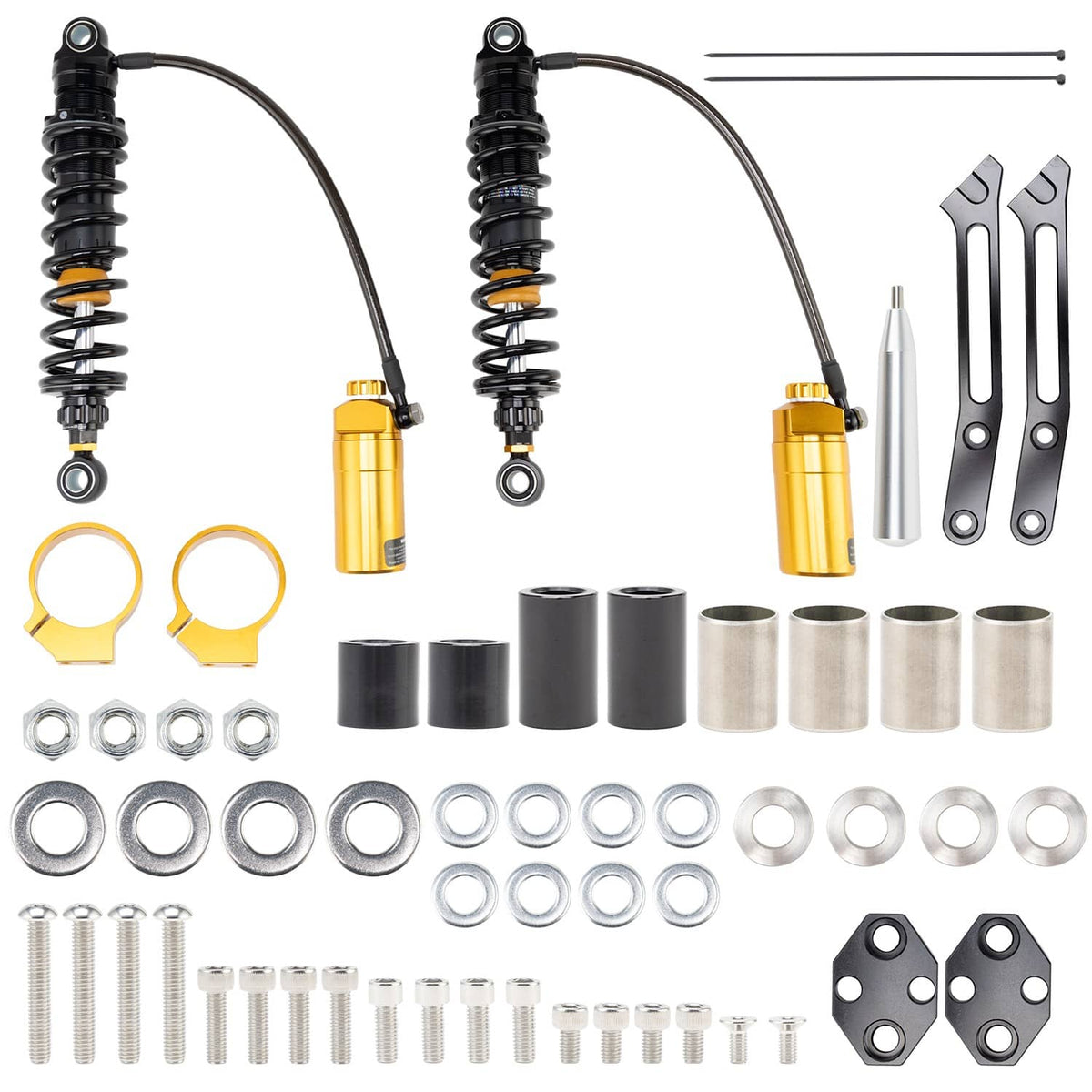 Solidspare For Harley Road Glide Road King Street Glide 2014+ Remote Reservoir Rear Shocks