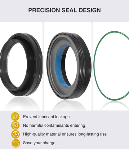 Solid Spare Front Axle Knuckle Tube Seal Kit & Thrust Washer Snap Ring for Ford F250 F350
