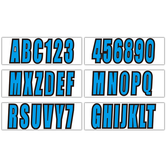Solid Spare Custom boat registration numbers Decal Sticker 4 sets of A-Z 4 sets of 0-9 Blue