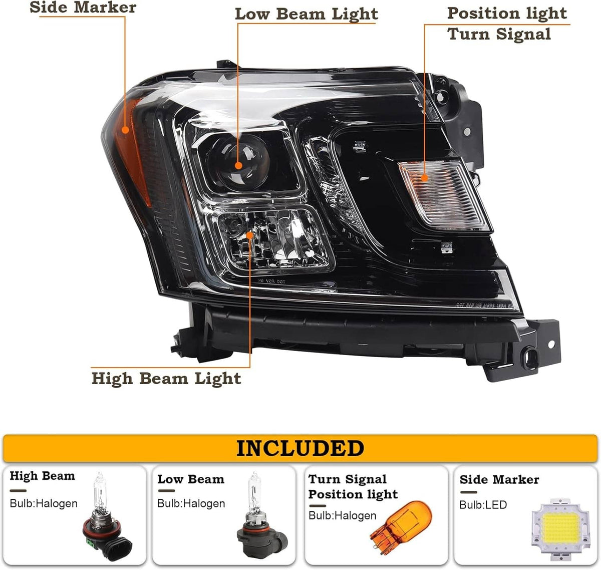 Solidspare New LED Left Right Headlight For 2018-2021 Ford Expedition JL1Z13008J JL1Z13008K