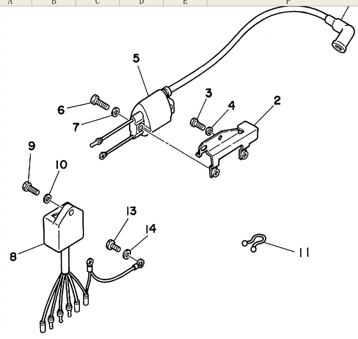 Solid Spare Boat Motor CDI Coil Assy 6L5-85540-M0 00 Yamaha Outboard 3hp 3A 2-stroke Engine