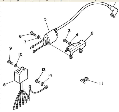 Solid Spare Boat Motor CDI Coil Assy 6L5-85540-M0 00 Yamaha Outboard 3hp 3A 2-stroke Engine