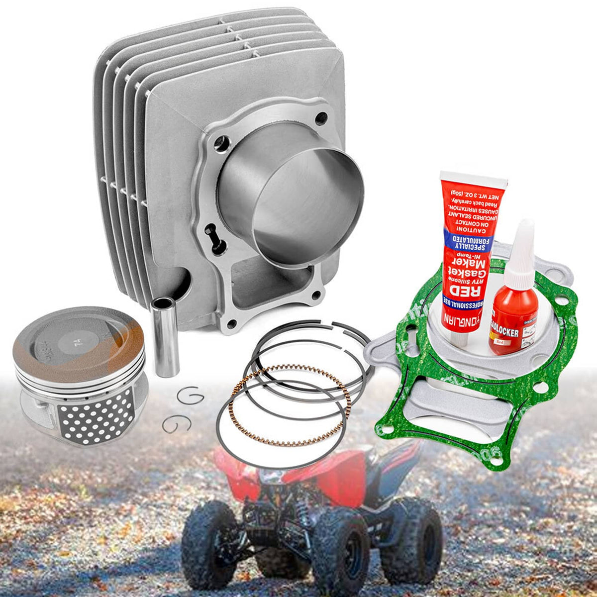 Solidspare 253.2cc Top End Kit w/ Cylinder For Honda Recon 250 TRX250TE TRX250TM TRX250