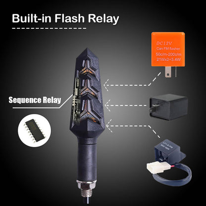 Solidspare Motorcycle Bike Turn Signals Lights Amber Indicator Blinker Brake Lamp Universal