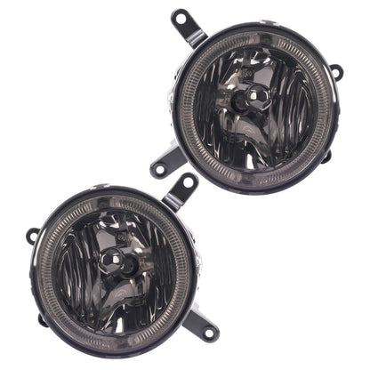 Solid Spare Fog Lights LED Halo Running Light Smoke Lens For Ford Mustang GT 2005-2009 RH&LH