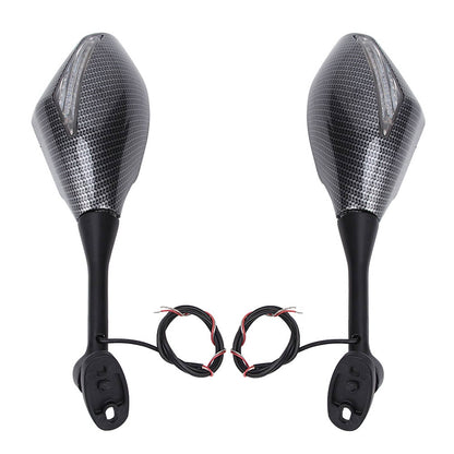 Solidspare LED Turn Signal Integrated Rear View Mirrors For Suzuki Katana GSXR 600 750 1000