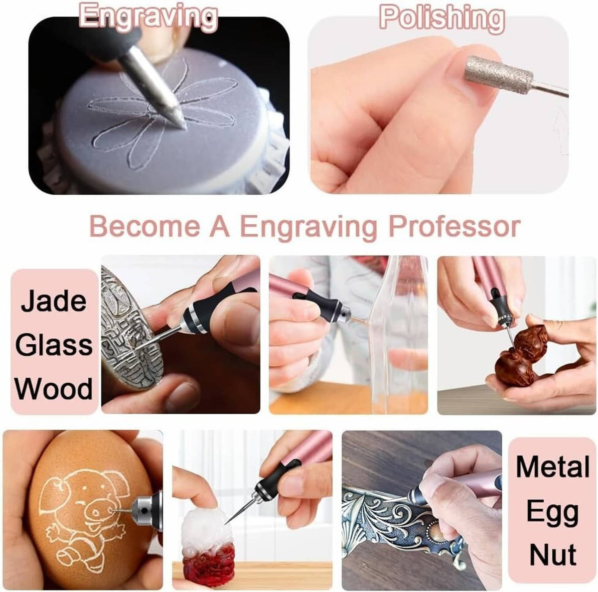 Solid Spare Engraving Pen with 33Bits Electric Cordless Rotary Tools Professional Engraver