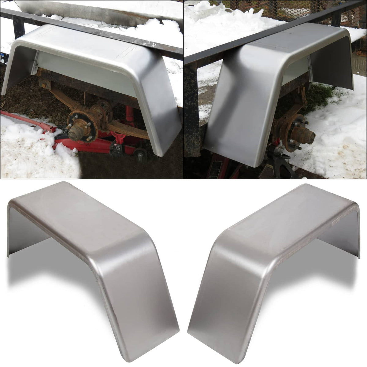 Solidspare 2 X Single Axle Trailer Fenders For 14"-16" Wheels For Car Hauler Cargo Utility
