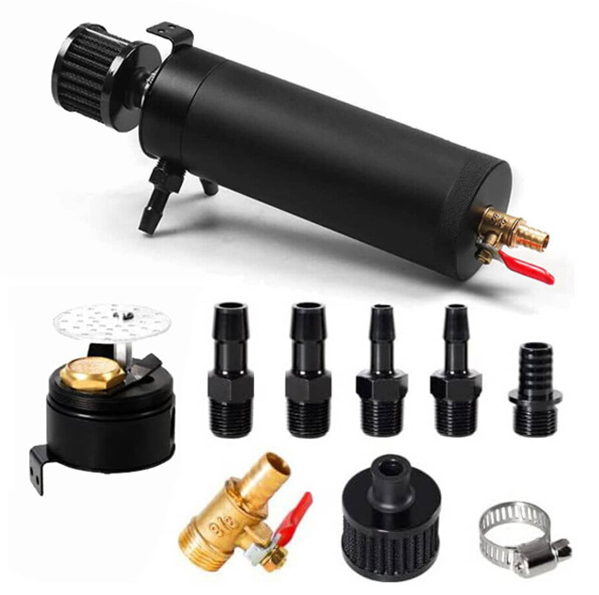 Solidspare 750ML Oil Catch Can Kit Oil Separator Large Baffled Reservoir Tank Universal New