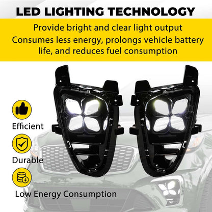 Solid Spare LED Fog Lights DRL Daytime Running Driving Lamps For Kia Sorento 2019-2020 LH+RH