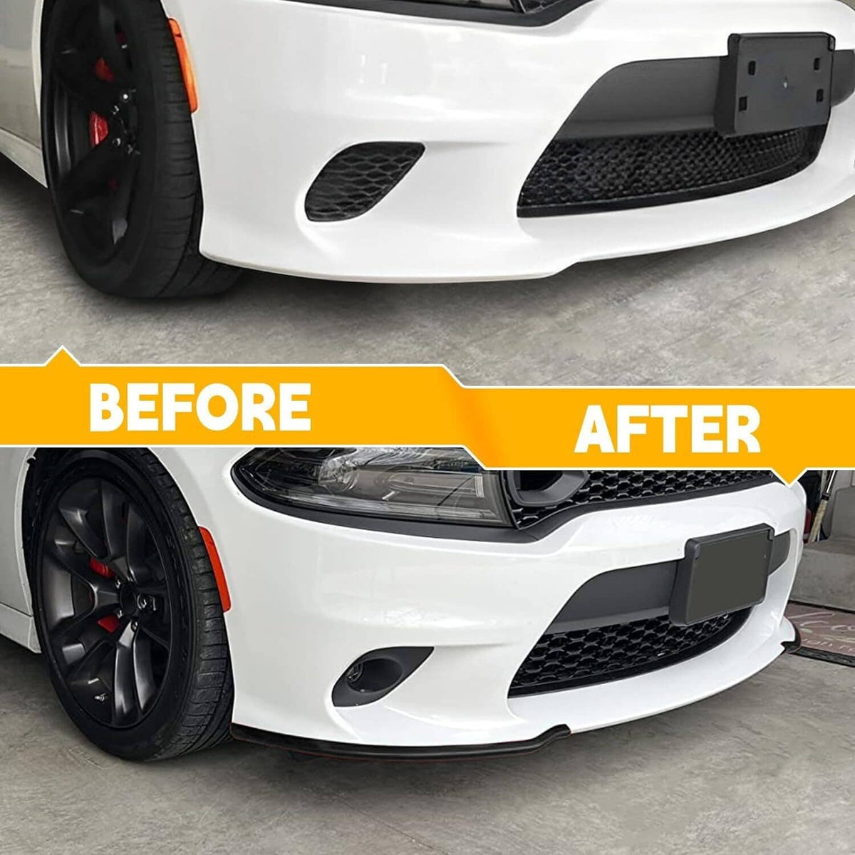 Solidspare Front Bumper Lip Splitter Trim Cover For 2015-2021 Dodge Charger SRT Scat Black