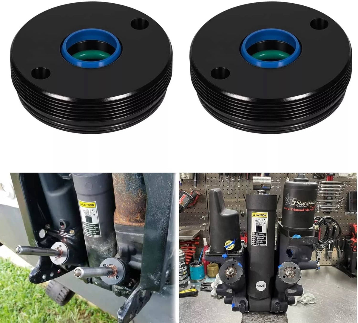 Solid Spare 2Pcs Tilt End Cap Seals Mercury 30HP 40HP 60HP 813428 Outboard Motor 8M0055006