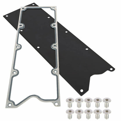 Solidspare Billet Knock Sensor Delete LS6 LSX & GASKET Plate For LS Gen 3 VALLEY PAN Cover